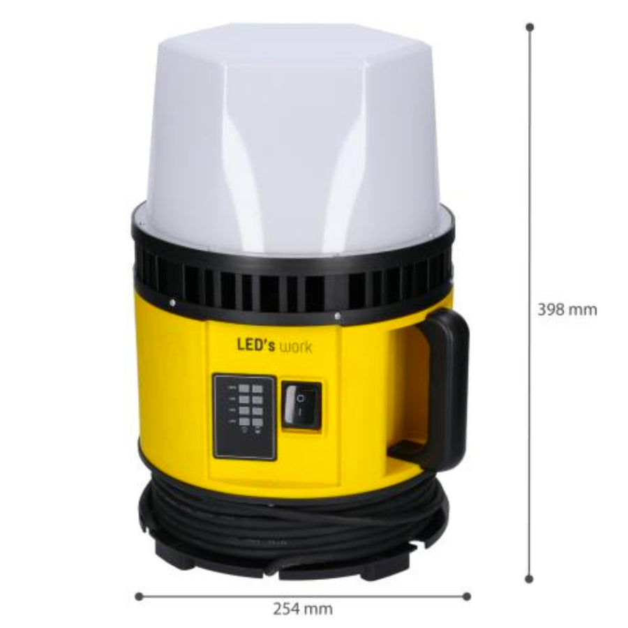 LED's Work HybridPro Construction Lamp 12000 - Works on both battery and mains power - 80W - IP55 &amp; Rough Service Tested - LED.nl