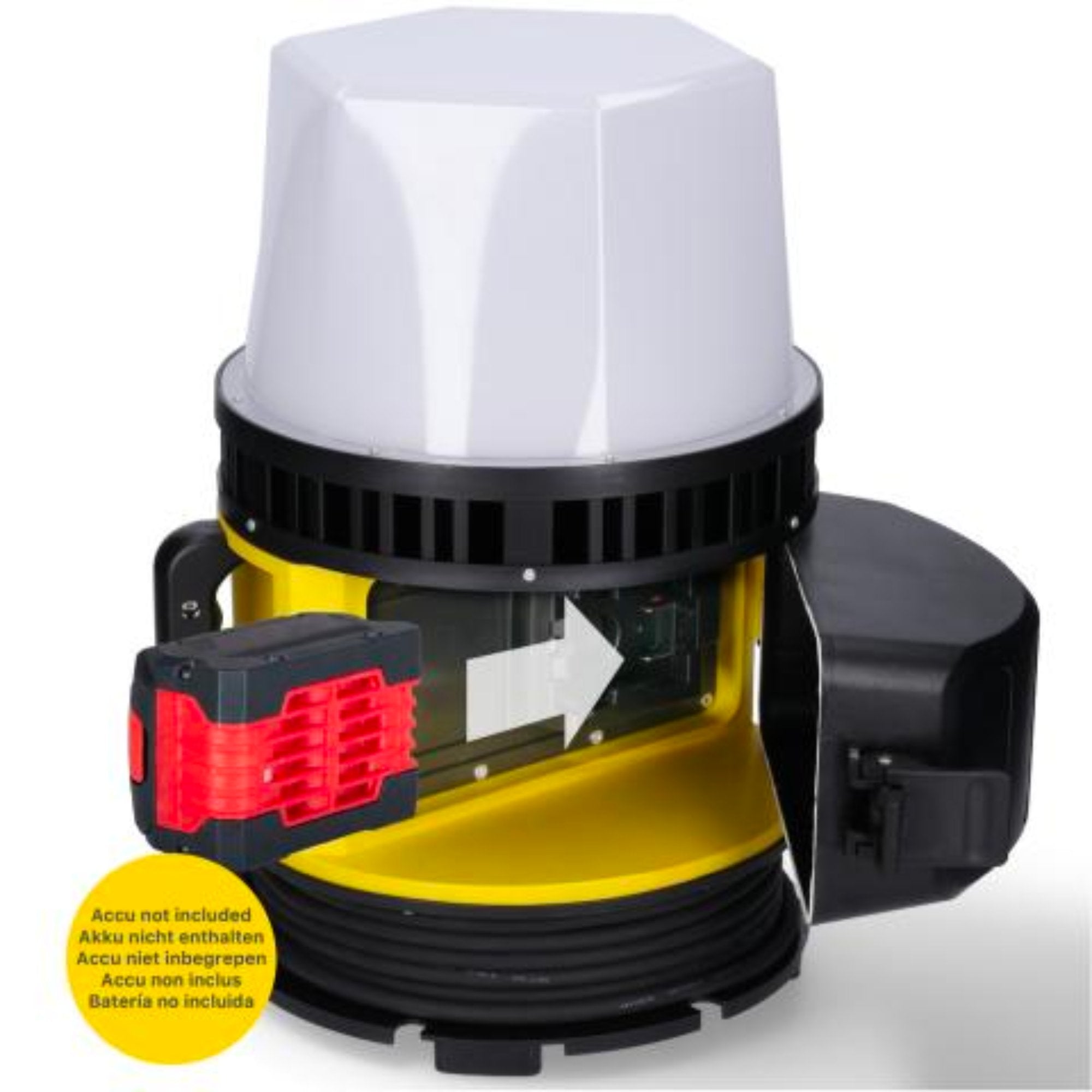 LED's Work 18V HybridPro Bouwlamp 12000lm - 360 graden licht - op accu en netstroom - 80W - IP55 & Rough Service Tested Werklampen LED.nl