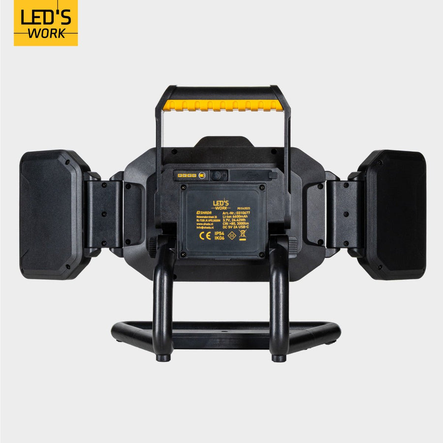 LED's Work LED Construction Lamp rechargeable 4000 - Works wirelessly on battery - Dust and waterproof - LED.nl