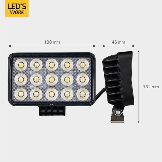 LED's Work LED Schijnwerper voor voertuigen - Geschikt voor tractor, vrachtwagen, auto, bus en schip - 45W Schijnwerpers LED.nl