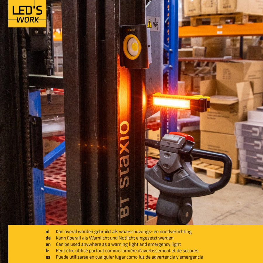 LED's Work Rechargeable LED Work Light on Battery 600 - Works Wirelessly - With Magnet and Hook - LED.nl