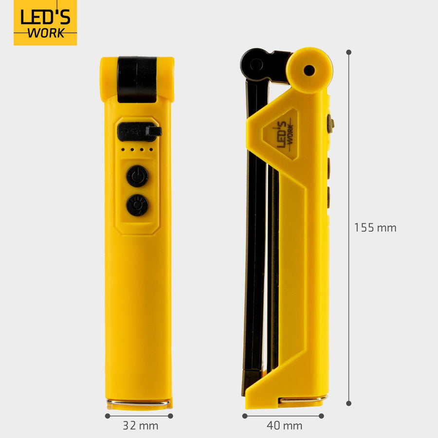 LED's Work Rechargeable LED Work Light on Battery 600 - Works Wirelessly - With Magnet and Hook - LED.nl