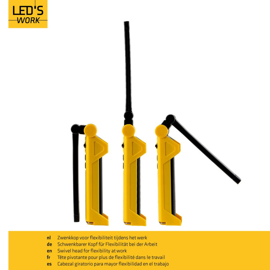 LED's Work Rechargeable LED Work Light on Battery 600 - Works Wirelessly - With Magnet and Hook - LED.nl