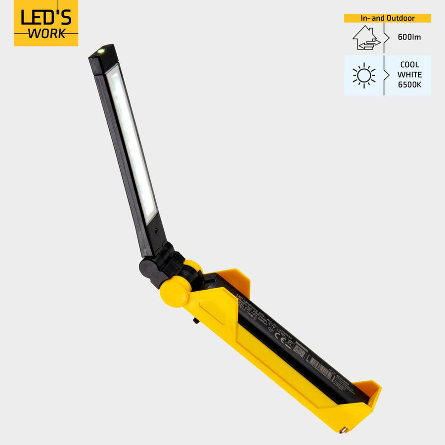 LED's Work Rechargeable LED Work Light on Battery 600 - Works Wirelessly - With Magnet and Hook - LED.nl