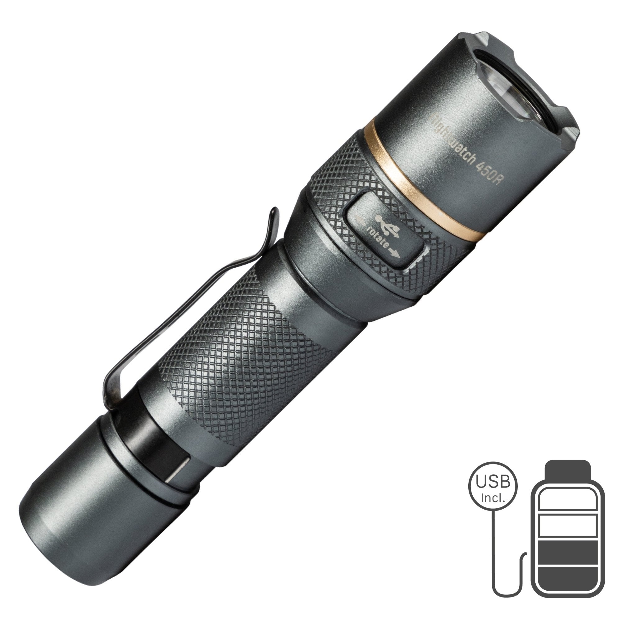 LED's Work Oplaadbare LED Zaklamp - 450 Lumen - IPX7 Waterdicht - Met 3 lichtstanden LED.nl