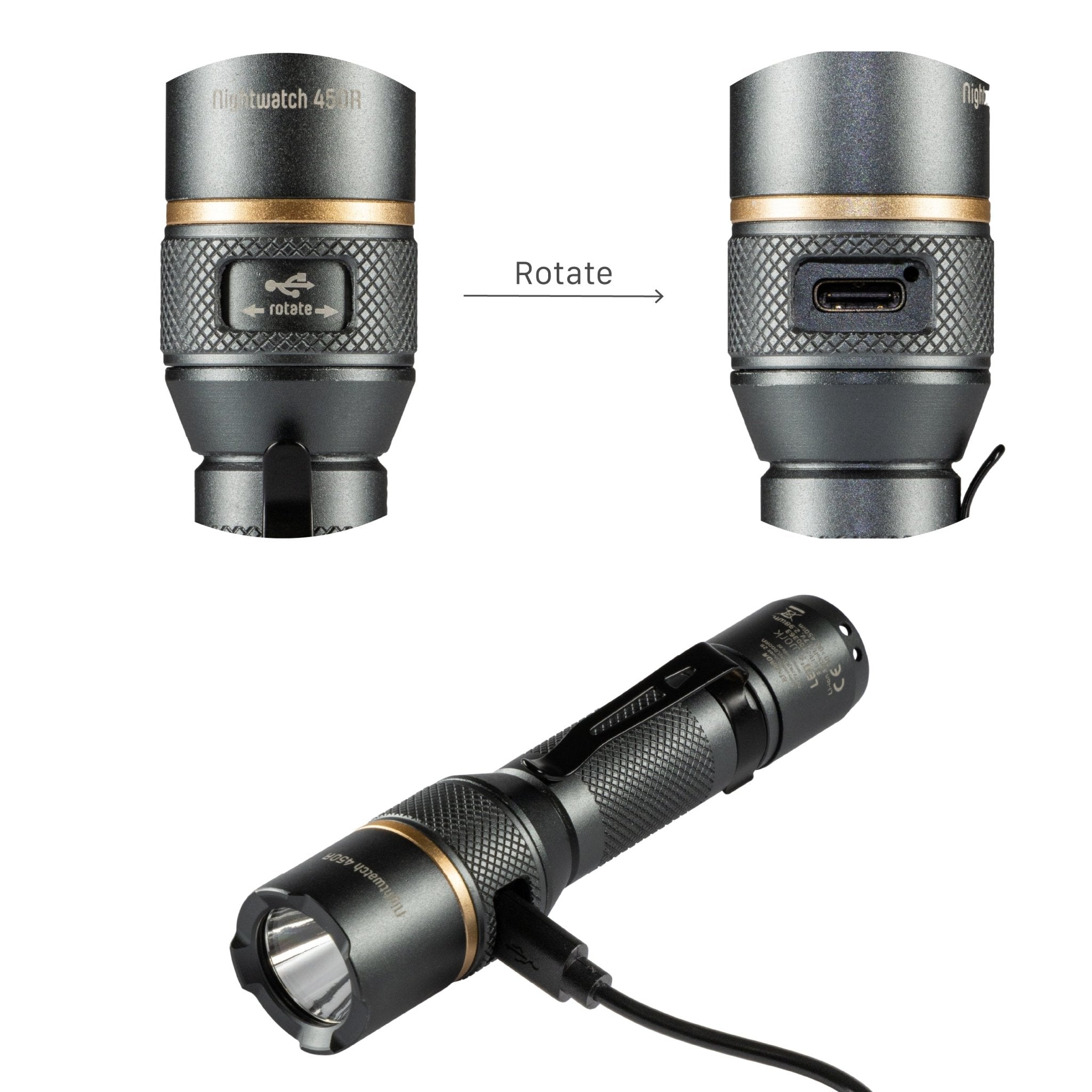 LED's Work Oplaadbare LED Zaklamp - 450 Lumen - IPX7 Waterdicht - Met 3 lichtstanden LED.nl