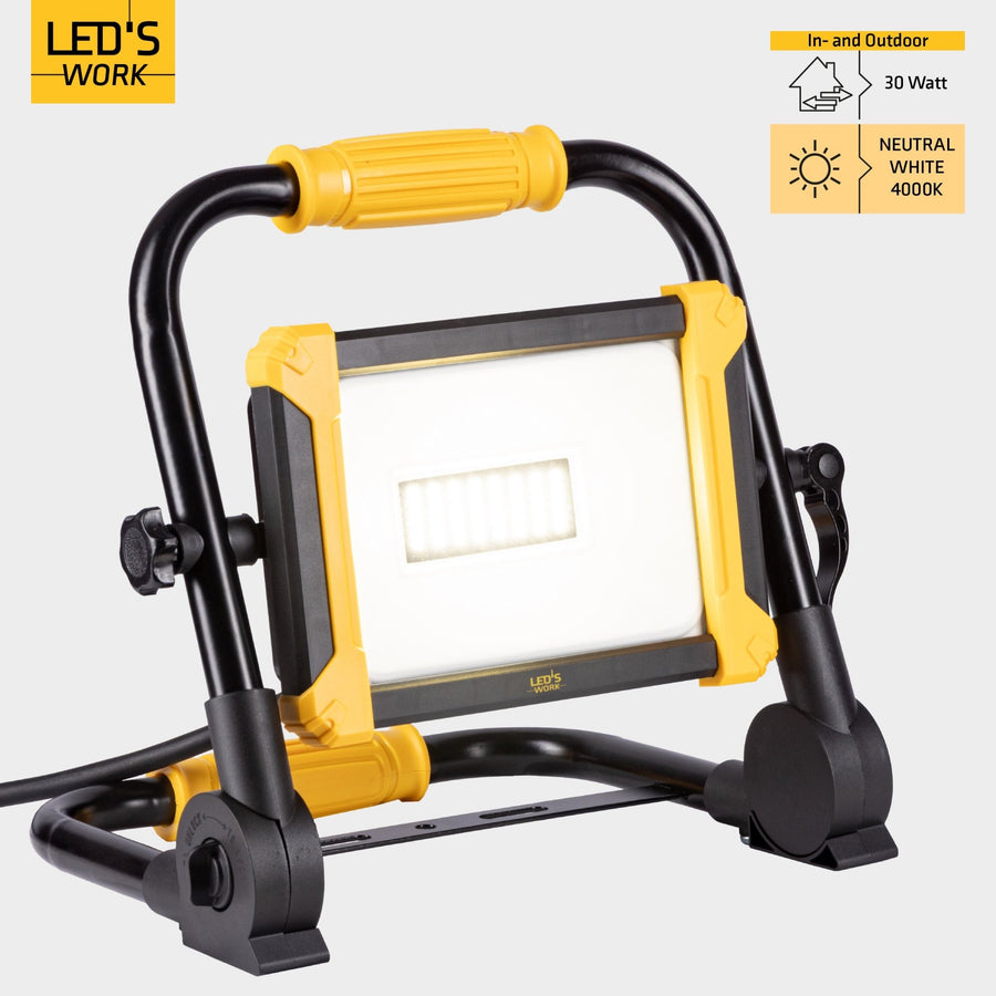 LED's Work Foldable Construction Lamp 3900 - 30W LED replaces 300W halogen - 3 meter cable - LED.nl