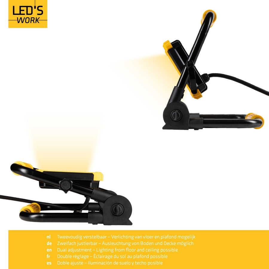 LED's Work Foldable Construction Lamp 3900 - 30W LED replaces 300W halogen - 3 meter cable - LED.nl