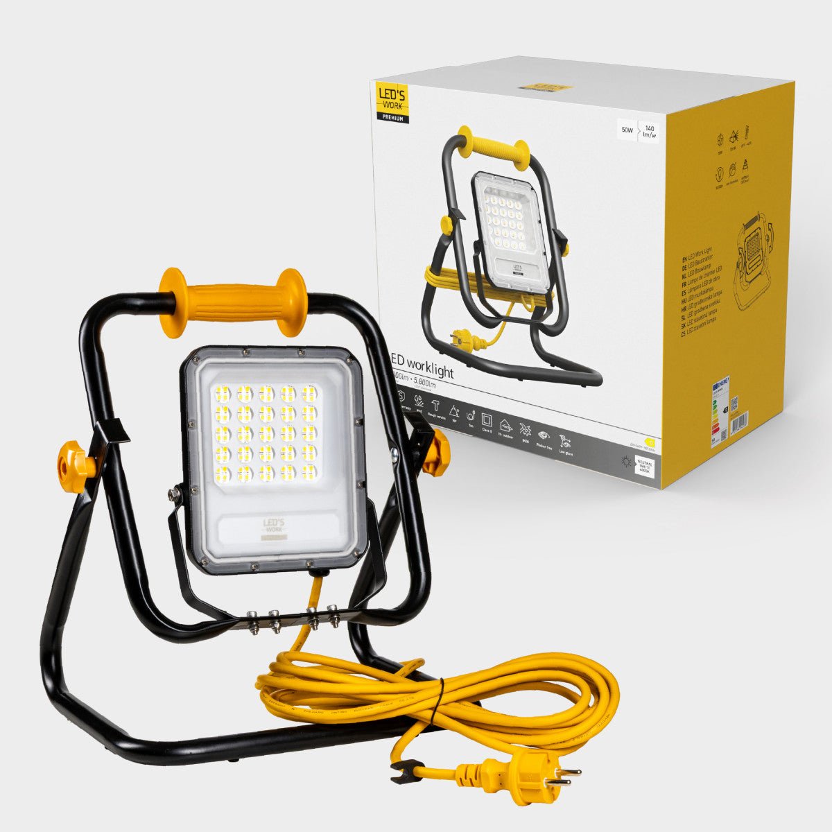 LED's work Premium Professionele Bouwlamp Klasse 2 – 50W | 7000 lm | 4000K Werklampen LED.nl