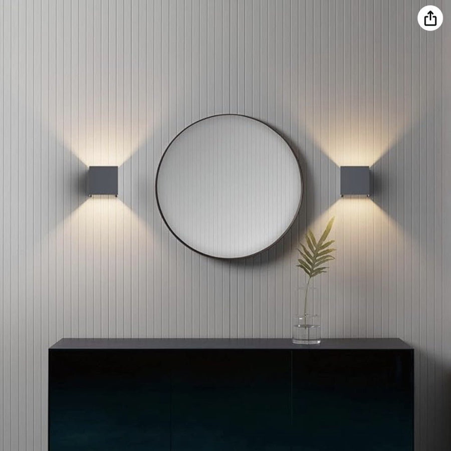 Lumo Cube Zwart - Wandarmatuur zonder lichtbron - Excl 1xG9 - IP65 Wandlampen LED.nl