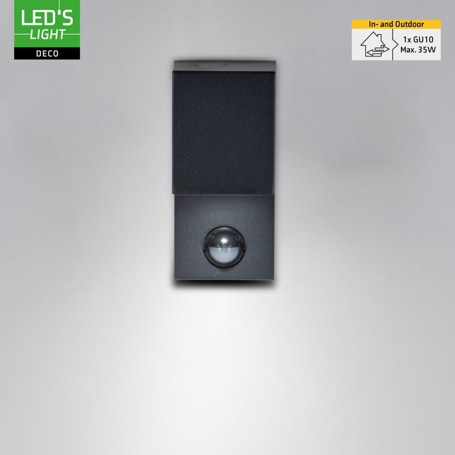 NØRD Down Sensor - Aluminium - 1xGU10 - Zwart - IP44 LED.nl