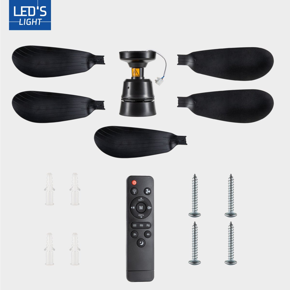 Plafondlamp met ventilator - 25W 1100lm 3000K/6500K Verwijderbare bladen Gemakkelijke installatie - LED.nl
