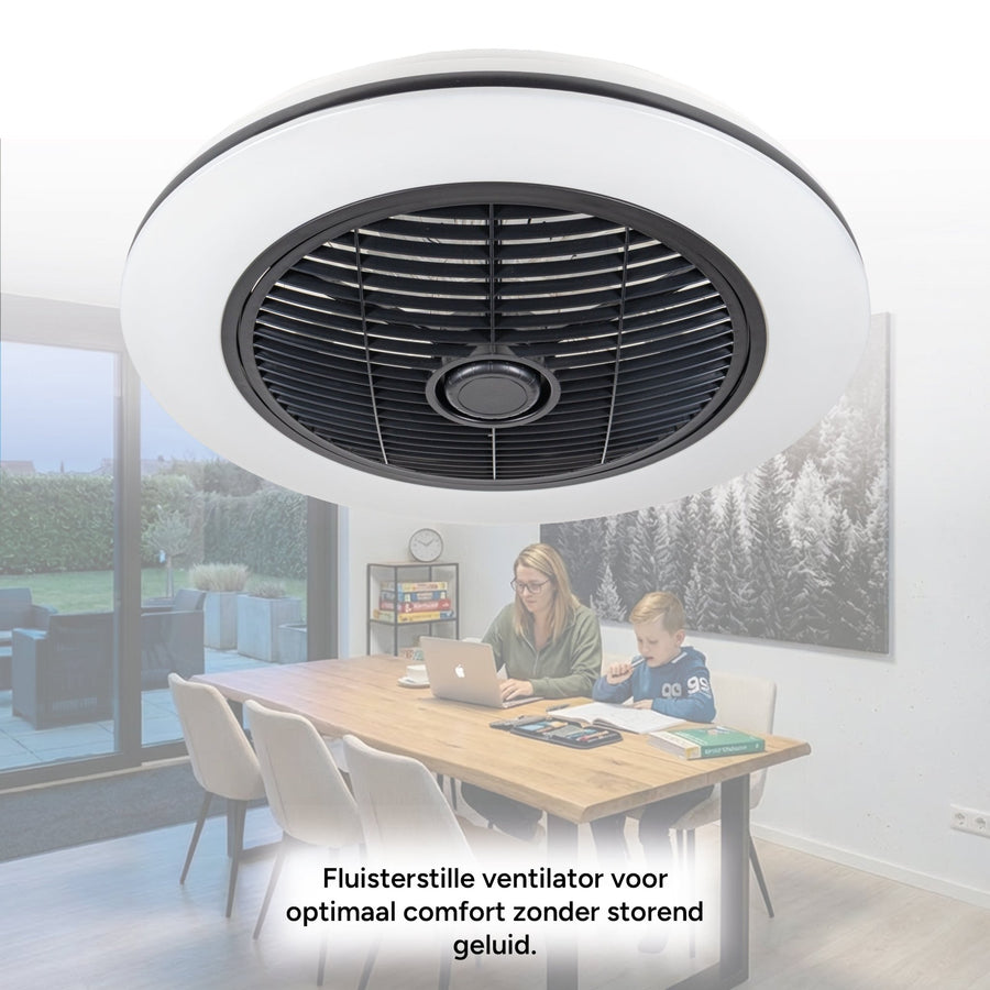 Proventa 3D Air Ceiling Fan with Light 50 cm - Distributes air throughout the room - With remote control - LED.nl