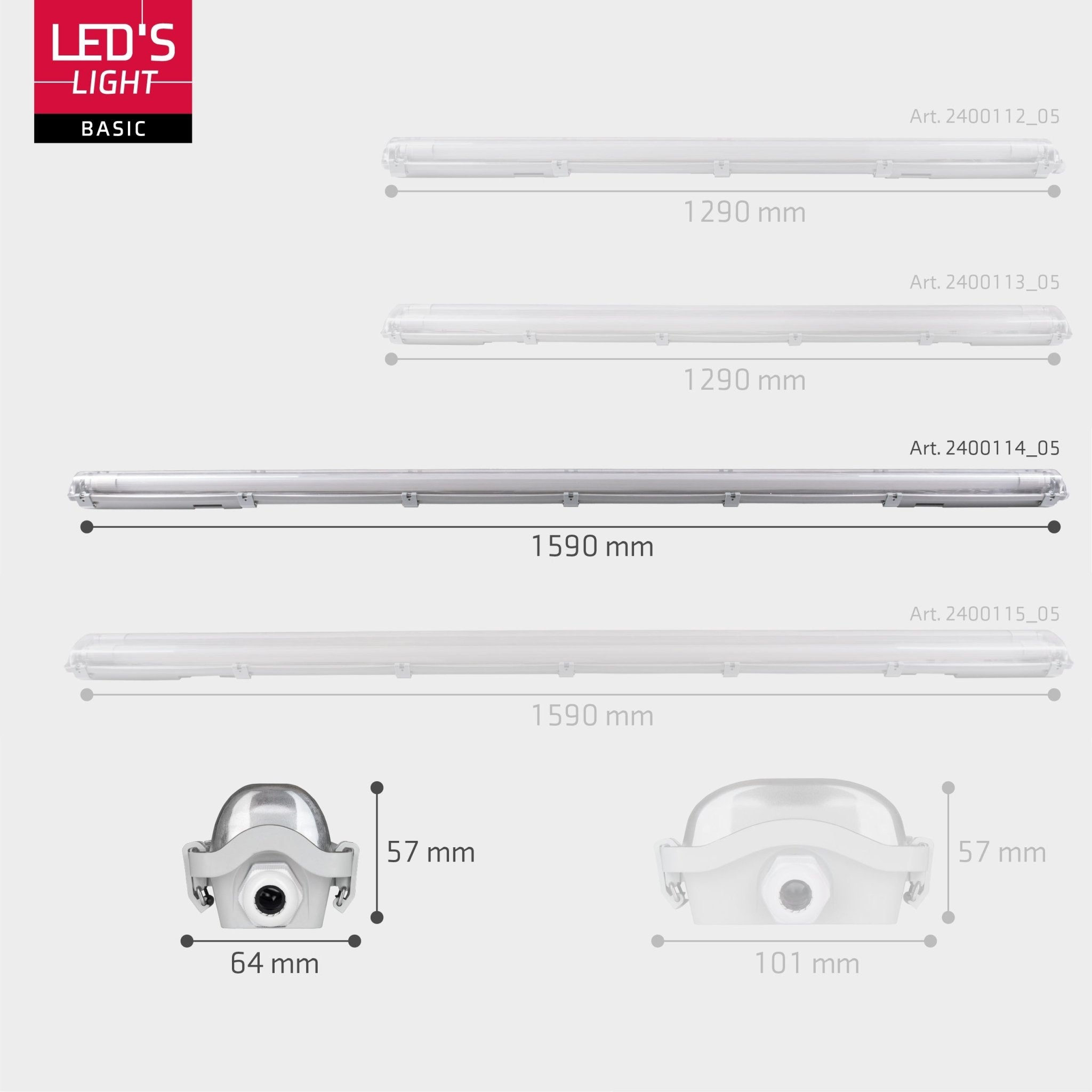 Proventa LED TL 8 armaturen met lampen 150 cm - Koud wit licht 6500 K - Waterdicht - Voordeelverpakking - 8 stuks TL verlichting LED.nl