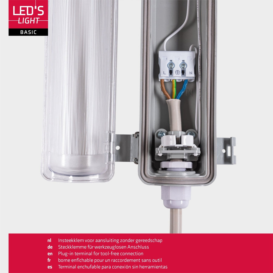 Proventa LED TL armaturen met lampen 120 cm - Koud wit licht 6500 K - Waterdicht - Voordeelverpakking - 8 stuks TL verlichting LED.nl