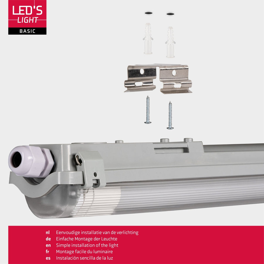 LED's Light LED TL armatuur met lamp 120 cm - Koud wit licht 6500 K - Waterdicht - Complete set TL verlichting LED.nl