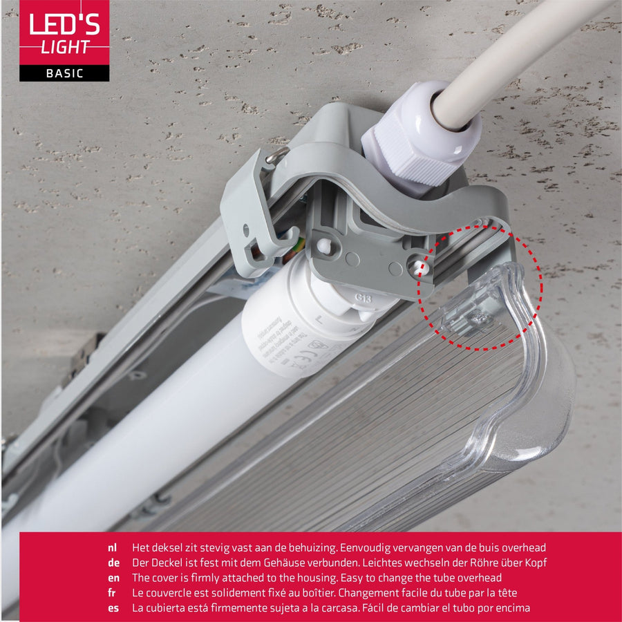 LED's Light LED TL armatuur met lamp 120 cm - Koud wit licht 6500 K - Waterdicht - Complete set TL verlichting LED.nl