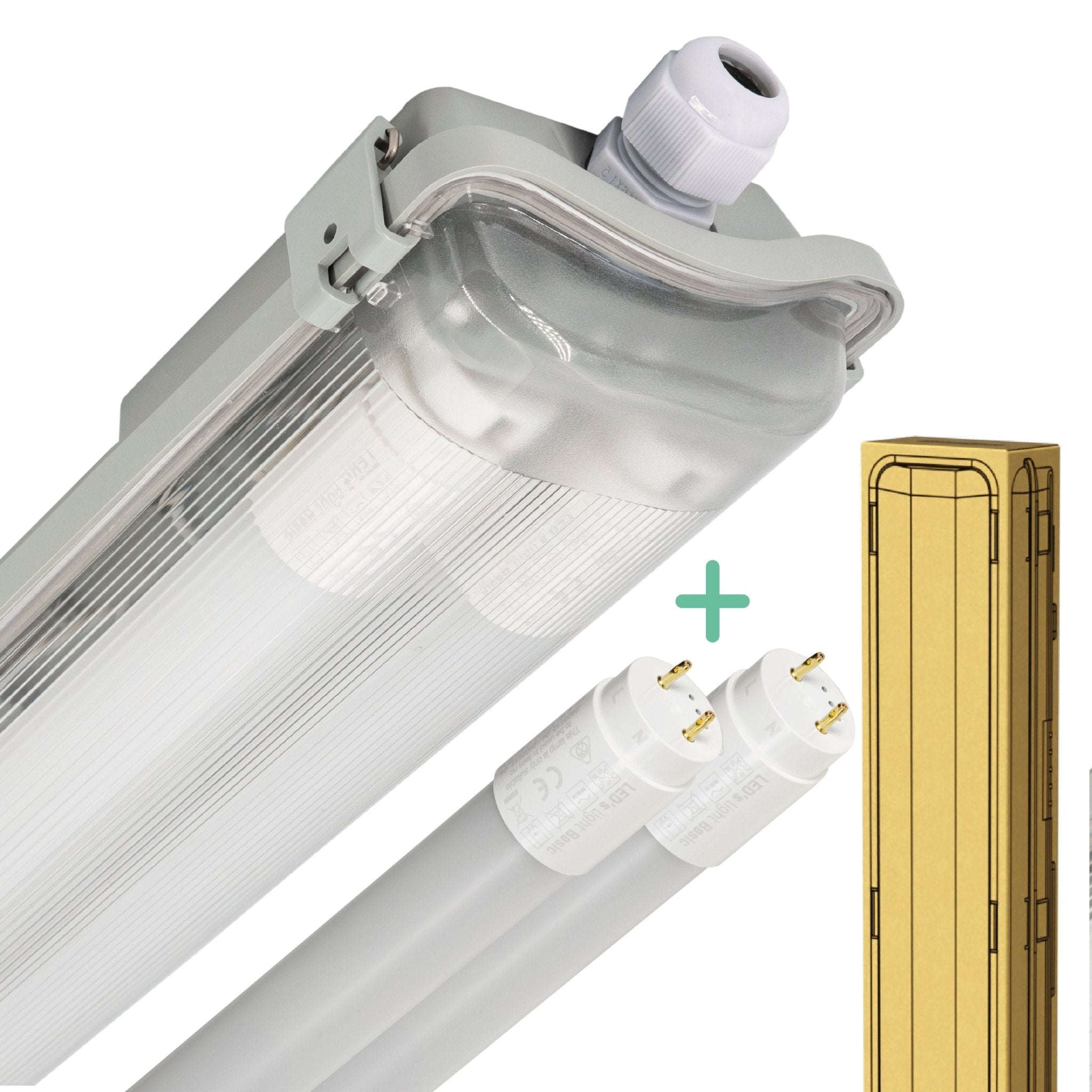 LED's Light LED TL dubbel armatuur 120 cm - Compleet met 2 LED TL buizen 120 cm - 4320lm TL verlichting LED.nl