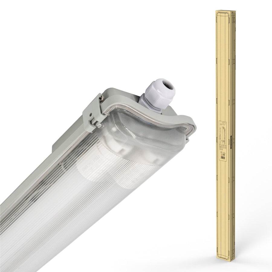 Proventa LED TL double fixture with 2 tubes 150 cm - Cold white light 6500 K - Waterproof - Complete set - LED.nl