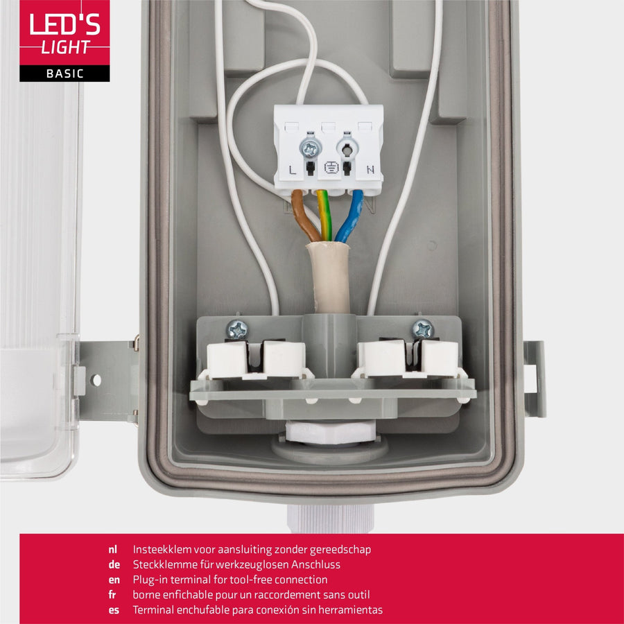 Proventa LED TL double fixture with 2 tubes 150 cm - Cold white light 6500 K - Waterproof - Complete set - LED.nl