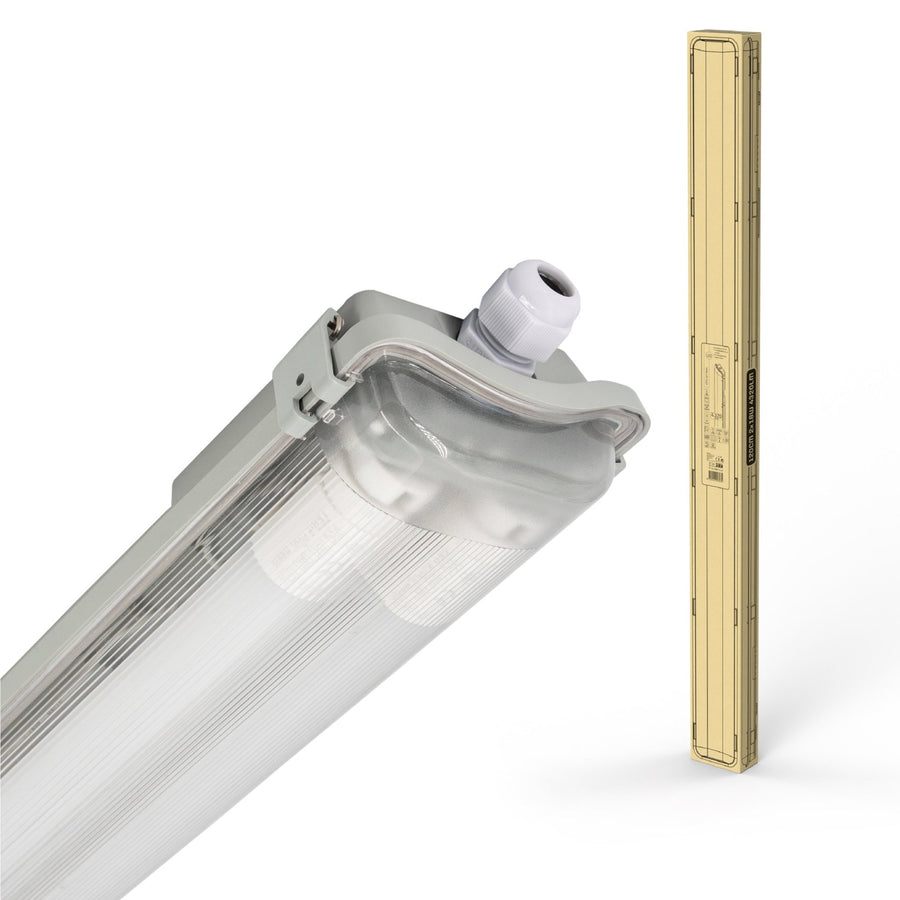 LED's Light LED TL dubbel armatuur met 2 lampen 120 cm - Koud wit licht 6500 K - Waterdicht - Complete set TL verlichting LED.nl