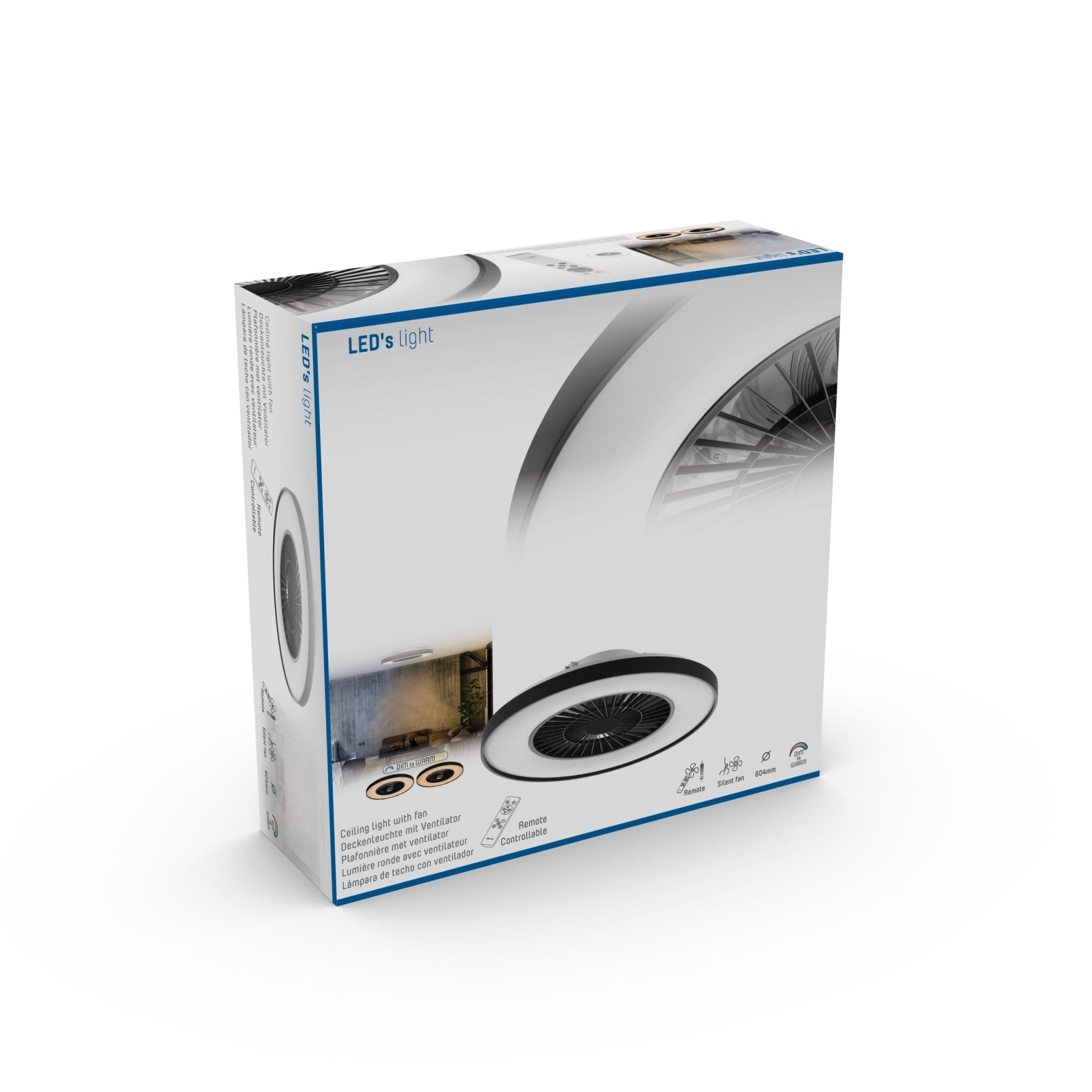 Proventa Premium Plafondventilator met lamp 60 cm - Zomer- en winterstand met afstandsbediening - Zwart - LED.nl