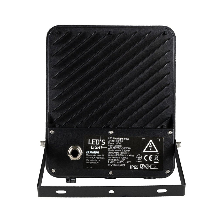 LED's Light Schijnwerper floodlight - 100W 9600lm 4000K - Zwart - IP65 Schijnwerpers LED.nl
