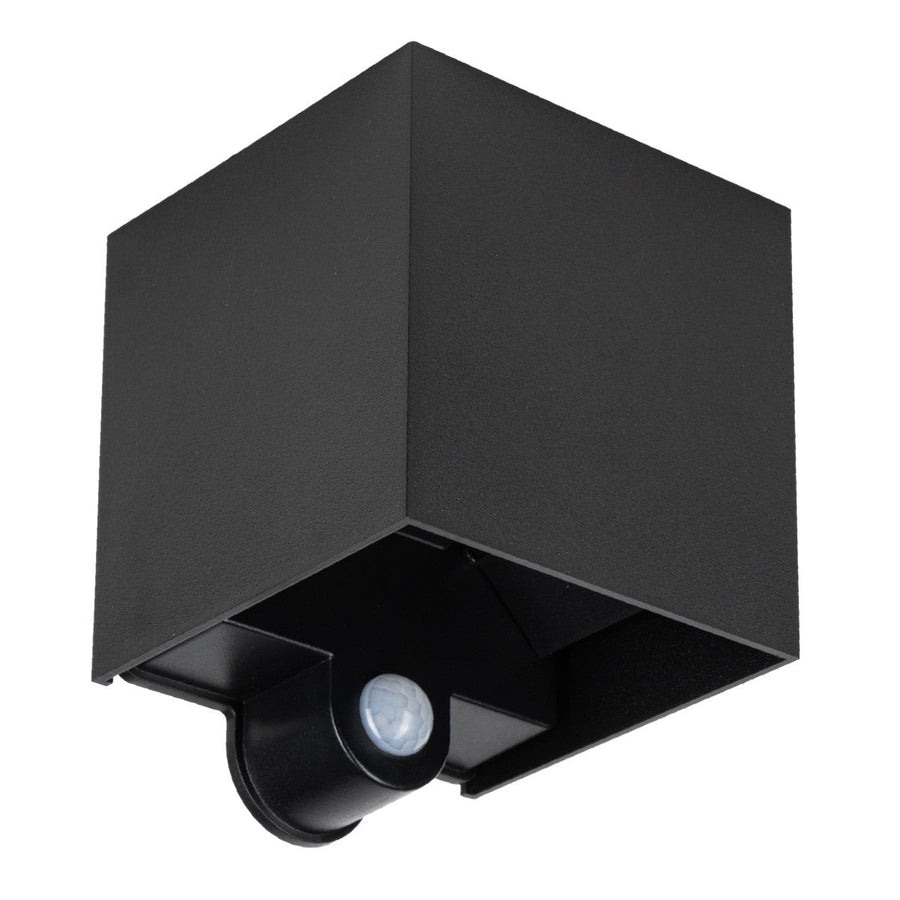 Lumo Qube Sensor Wandlamp Buitenlamp met lichtbron - 380lm 1800K - Zwart Wandlampen LED.nl
