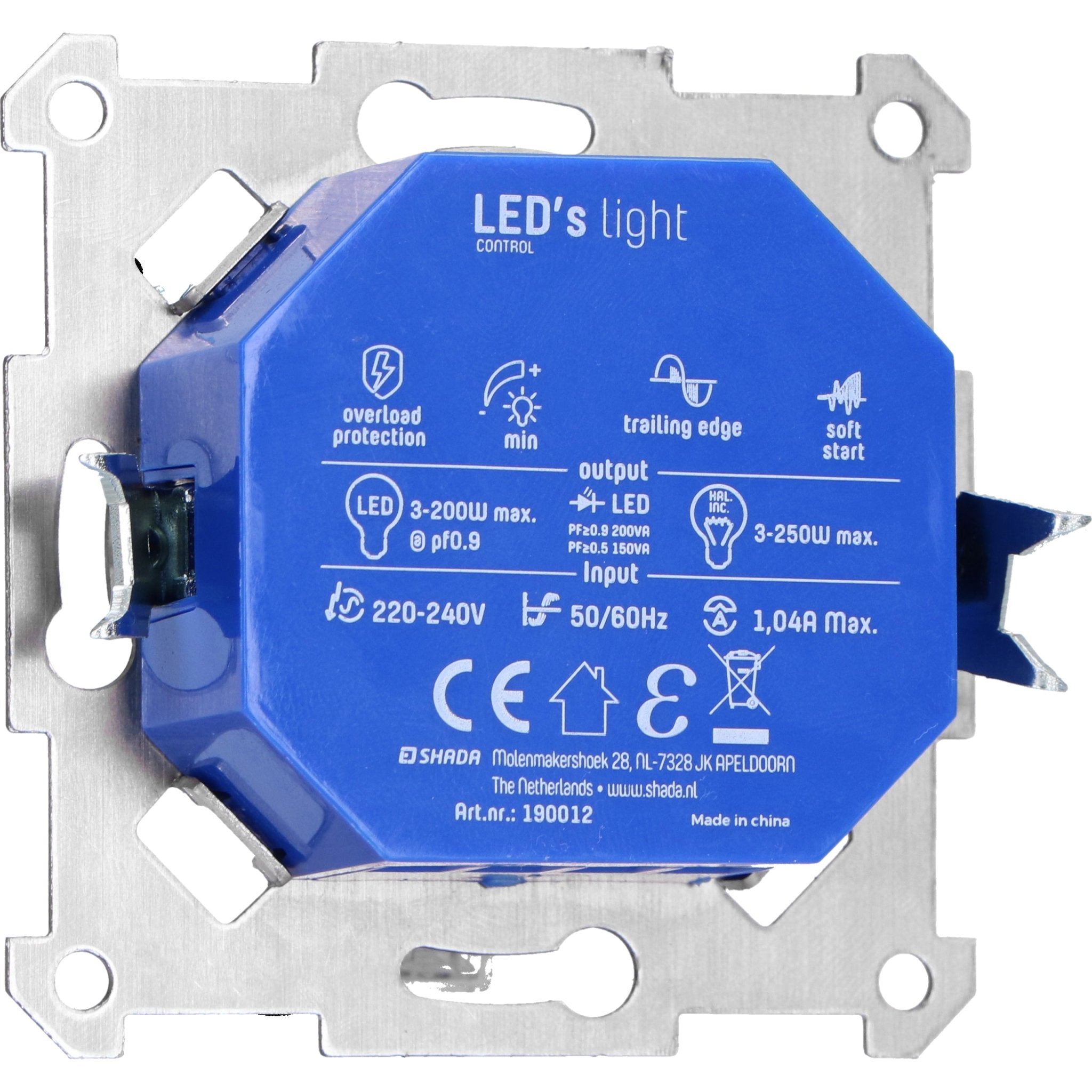 Universele LED draai dimmer tot 250 watt - Geschikt voor alle dimbare lampen - 2 draads - LED.nl