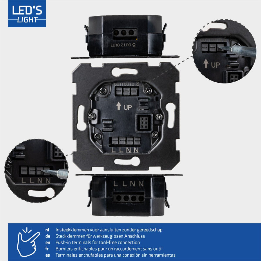 Wall switch with motion sensor - 55 x 55 mm flush-mounted - Compatible with LED - White - LED.nl