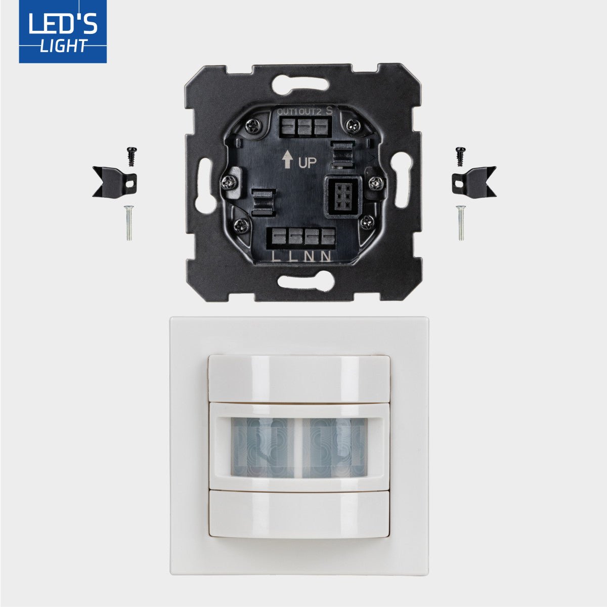 Wandschakelaar met Bewegingssensor - 55 x 55 mm inbouw - Compatibel met LED - Wit LED.nl