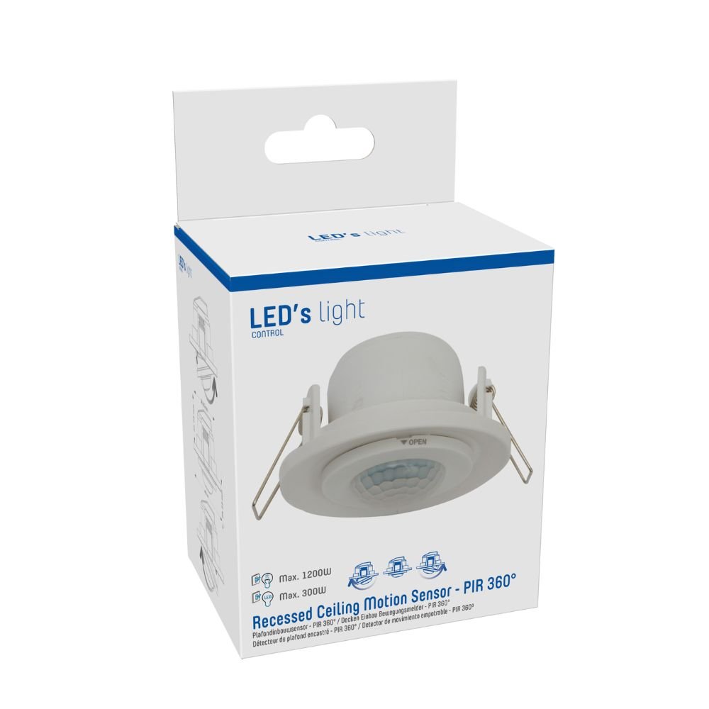 LED's Light Inbouw Bewegingsmelder - 0 tot 1200W - Detectiebereik van 8 meter Sensoren LED.nl