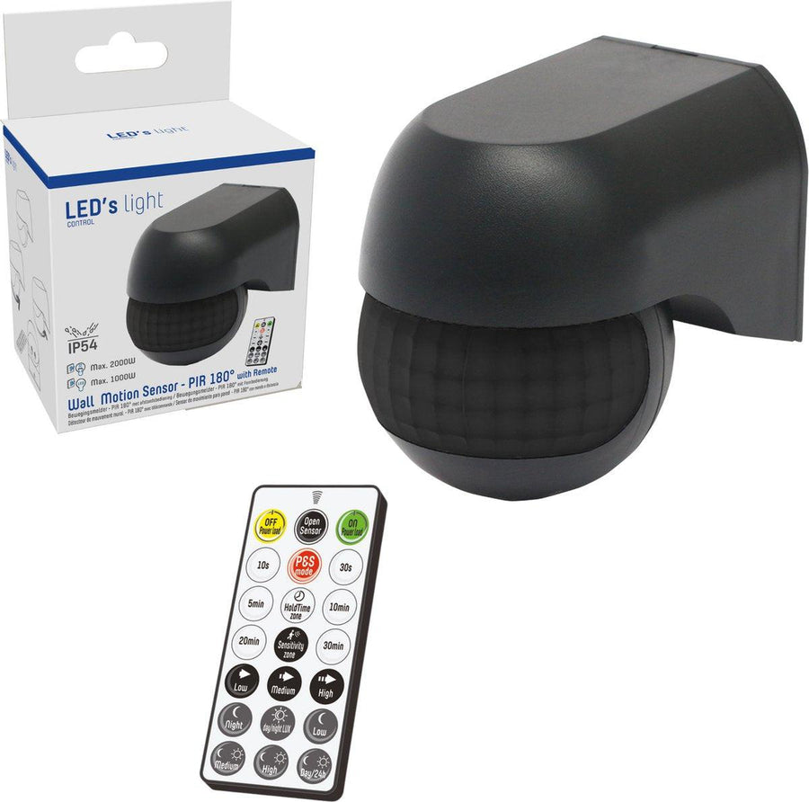 LED's Light 2-in-1 Motion Detector with Remote Control - Detects Dusk and Movement - Black - LED.nl