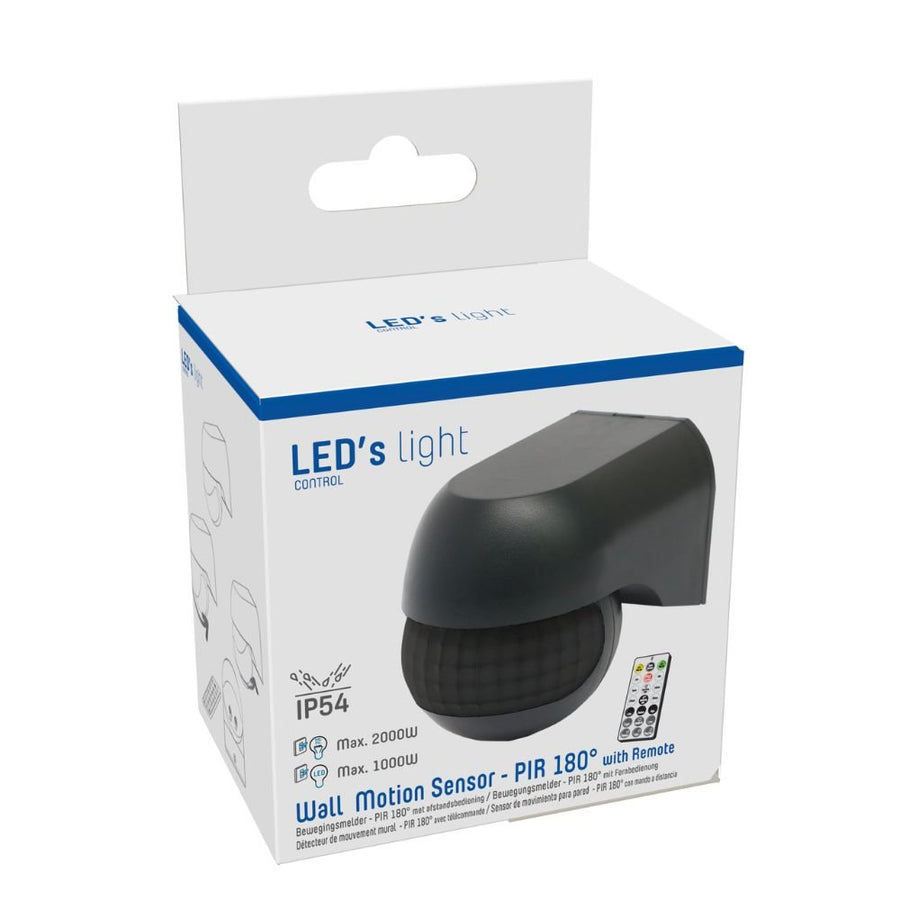 LED's Light 2-in-1 Motion Detector with Remote Control - Detects Dusk and Movement - Black - LED.nl