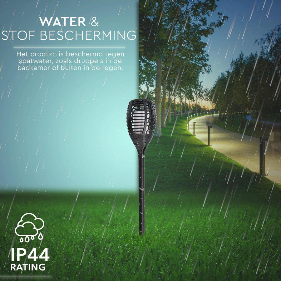 3in1 Solar Tuinlamp Fakkel met sensor - Priklamp, Wandlamp en tafellamp in 1 - 41 cm Buitenlampen LED.nl