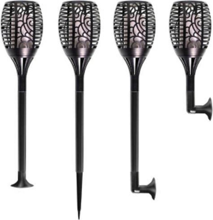 3in1 Solar Tuinlamp Fakkel met sensor - Priklamp, Wandlamp en tafellamp in 1 - 41 cm Buitenlampen LED.nl