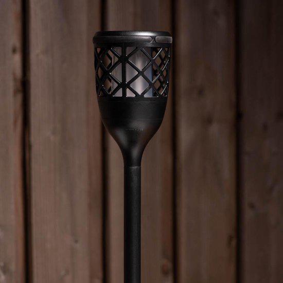 3in1 Solar Tuinlamp Fakkel met sensor - Priklamp, Wandlamp en tafellamp in 1 - 70 cm Buitenlampen LED.nl