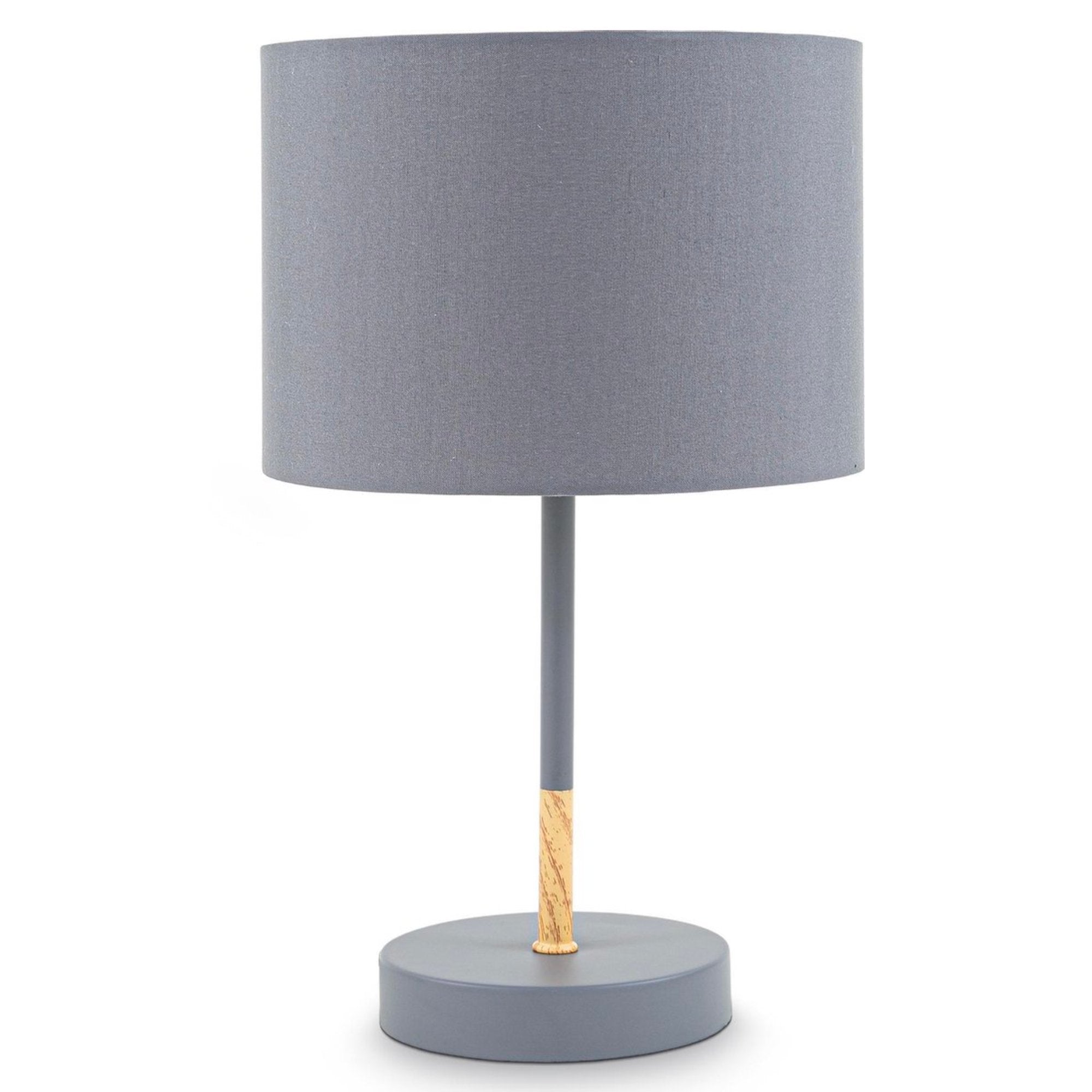 B.K.Licht - Grijze tafellamp - Metaal & stof - Met kap - Scandinavische bedlamp - Slaapkamer lamp - E27 fitting - Excl. lichtbron LED.nl
