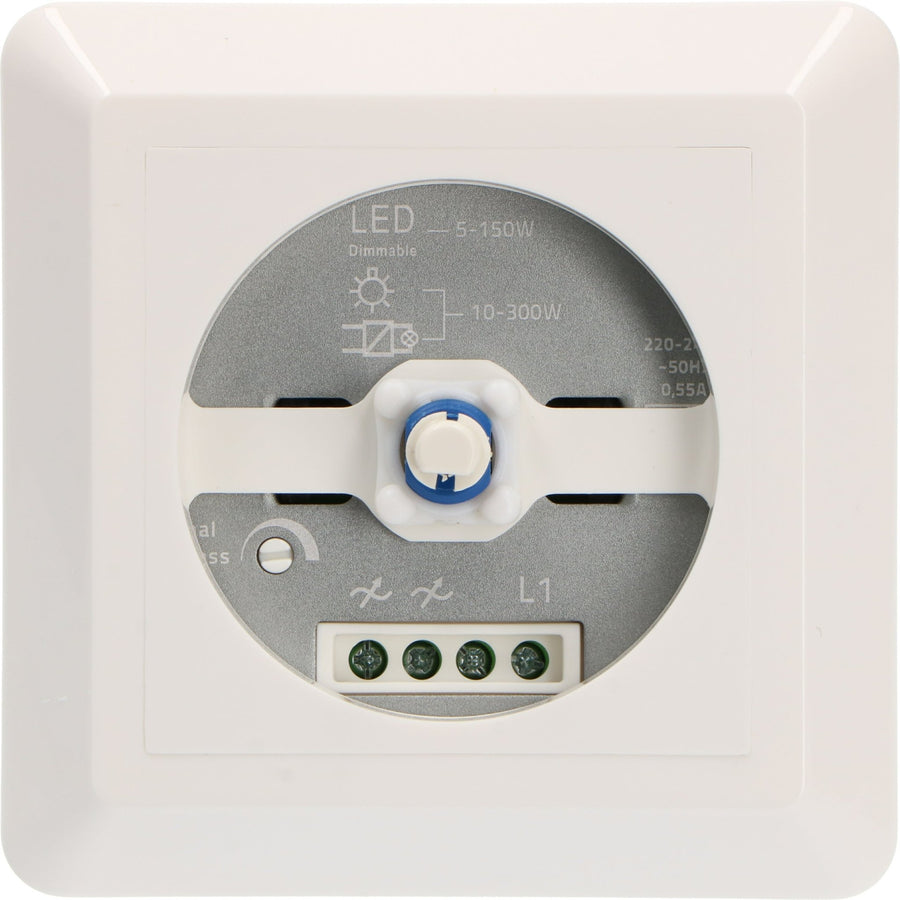 LEDs Light Complete Dimmer Knob with Frame - White - Fits frames from GIRA, JUNG, Busch-Jaeger - LED.nl