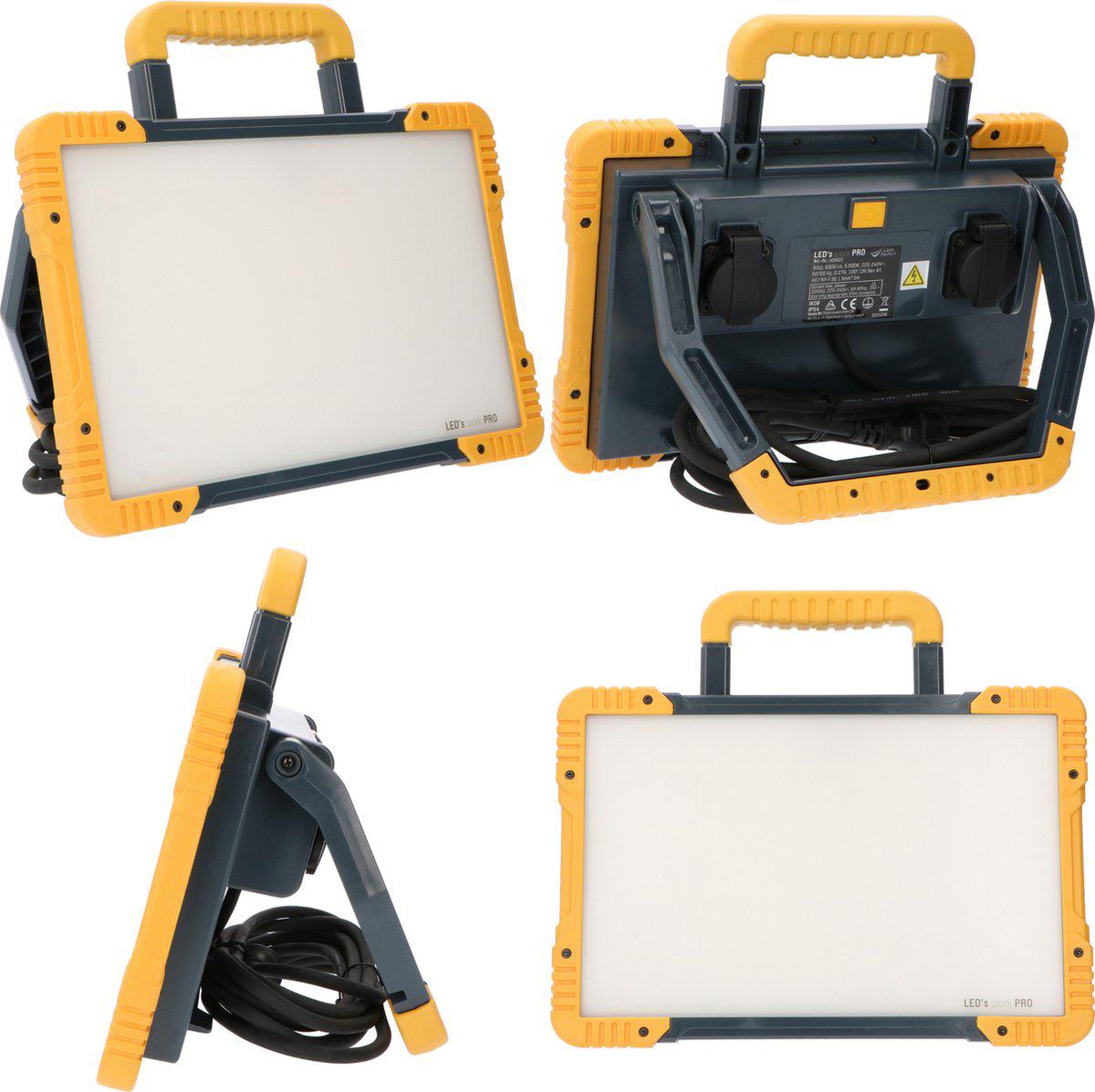 LED's Work ColorPro Bouwlamp 6000 - Realistische kleurweergave CRI97 - 5 meter snoer - IP54 - 60W Werklampen LED.nl