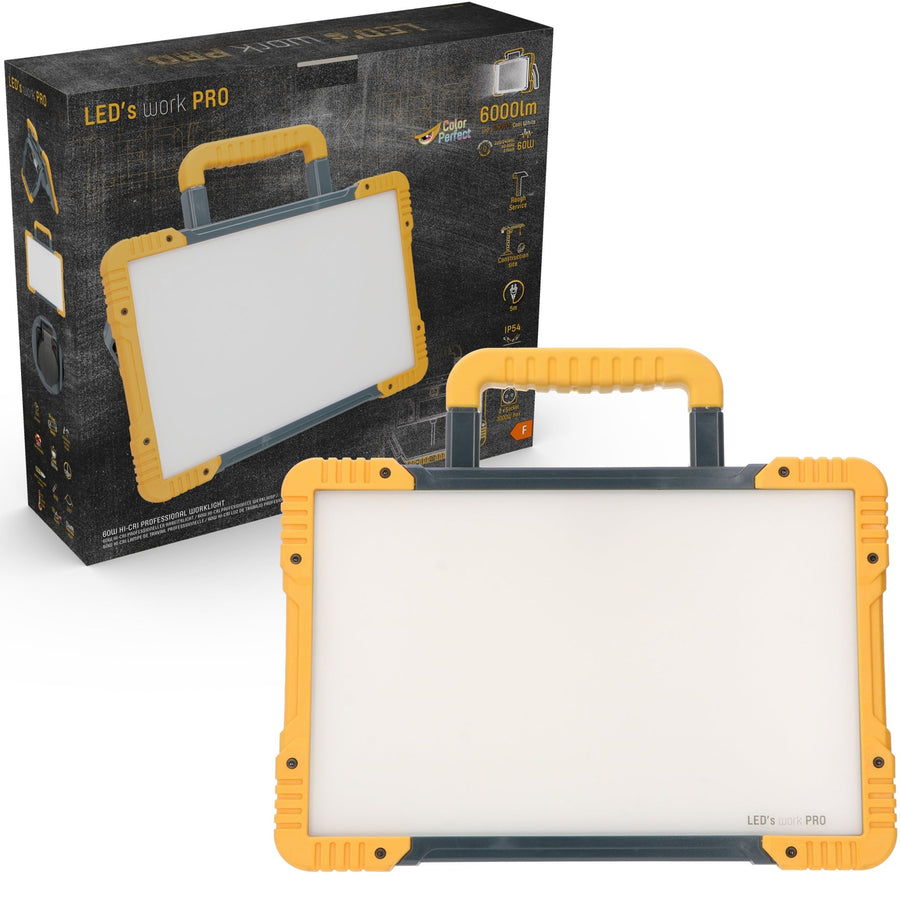 LED's Work ColorPro Construction Lamp 6000 - Realistic color rendering CRI97 - 5 meter cord - IP54 - 60W - LED.nl