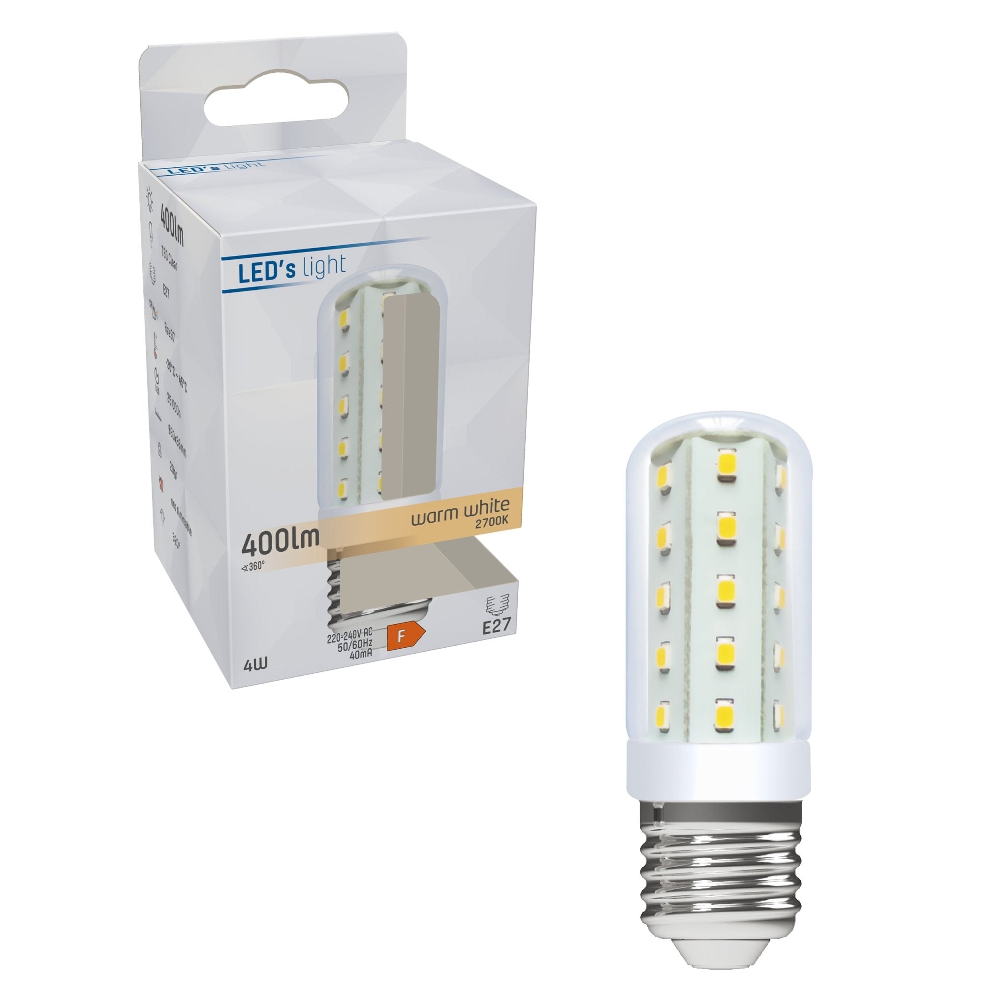 ColorPro LED Lamp E27 - T30 Buis - Kleurweergave index 97 - Warm wit - 4W (40W) Buislampen LED.nl