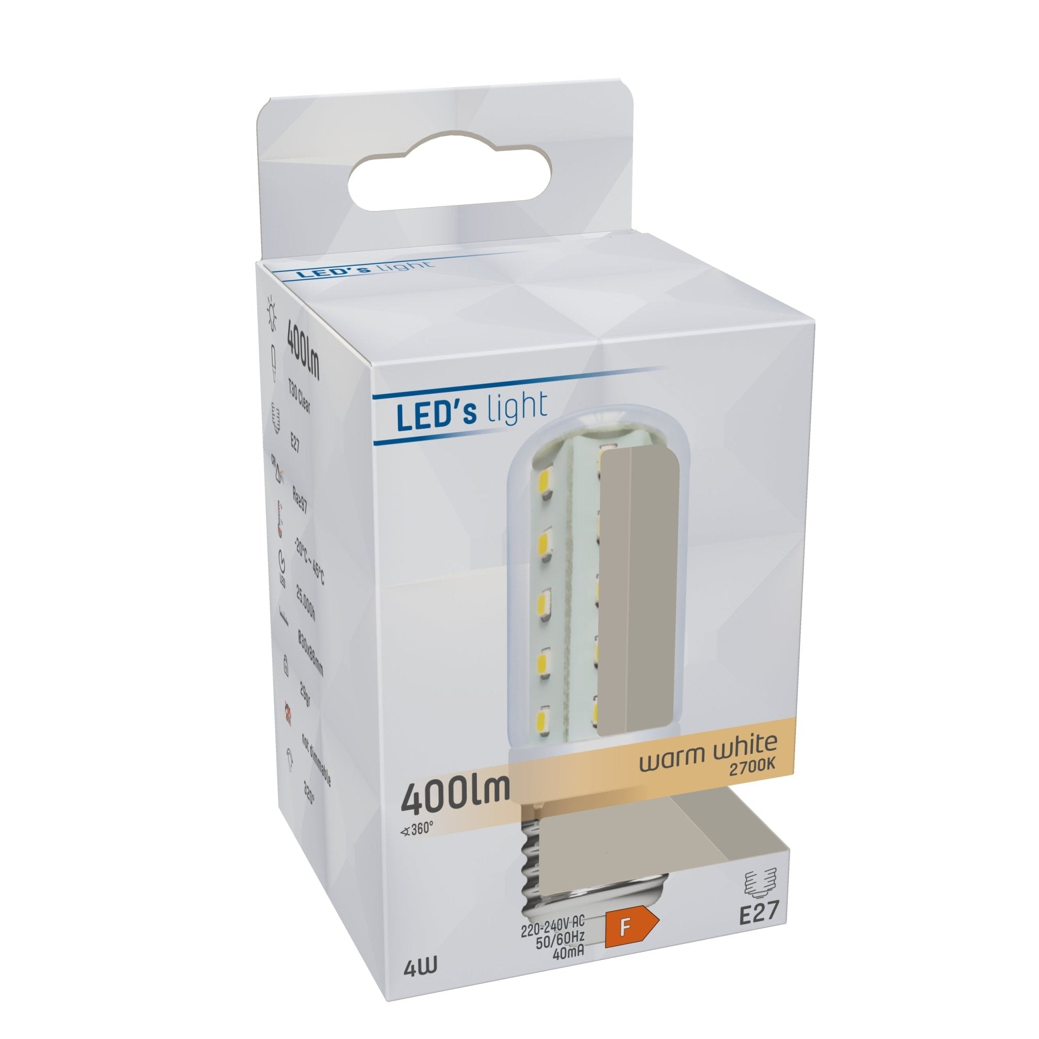 ColorPro LED Lamp E27 - T30 Buis - Kleurweergave index 97 - Warm wit - 4W (40W) Buislampen LED.nl