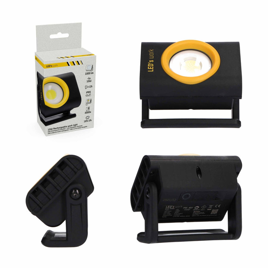 LED's Work Compacte LED Werklamp 1000 - Met oplaadbare accu – Dimbaar in 10 stappen – IP65 Werklampen LED.nl