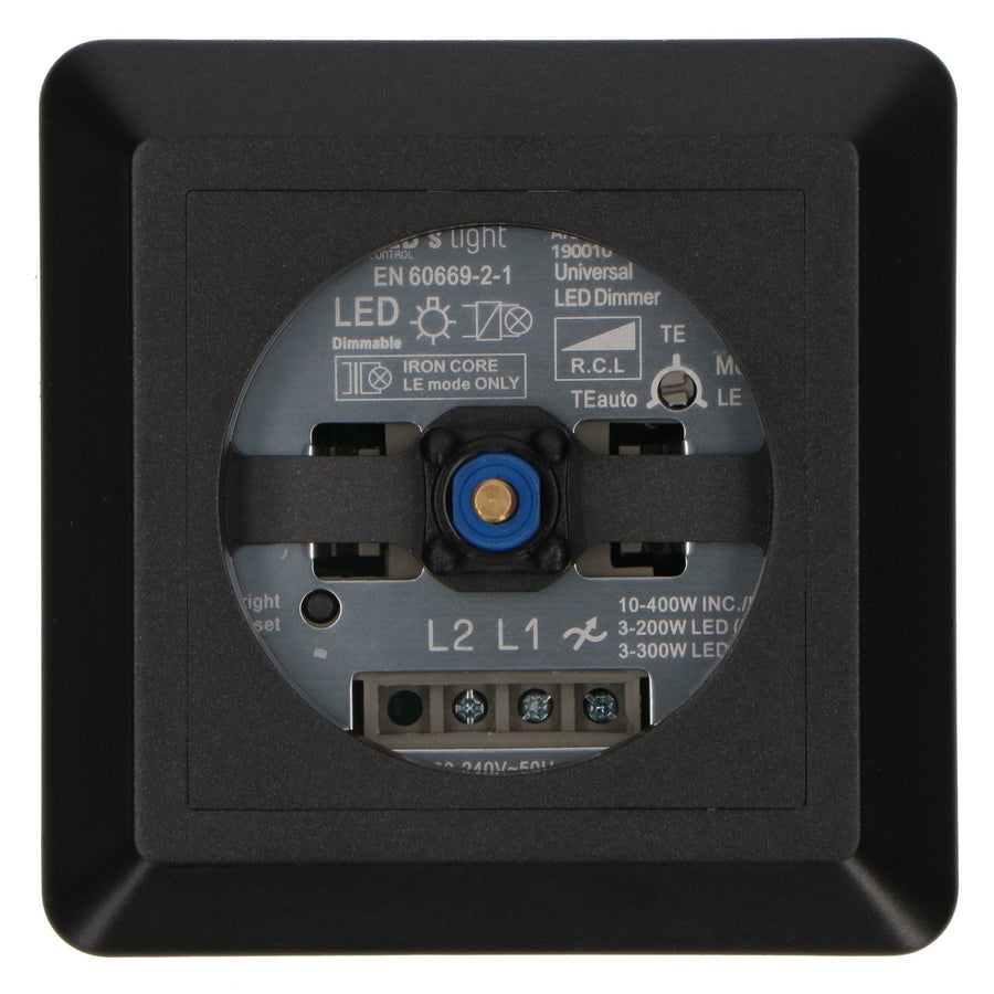 LED's Light Complete Dimmerknop met Frame - Zwart - Past in frames van GIRA, JUNG, Busch-Jaeger Dimmers LED.nl