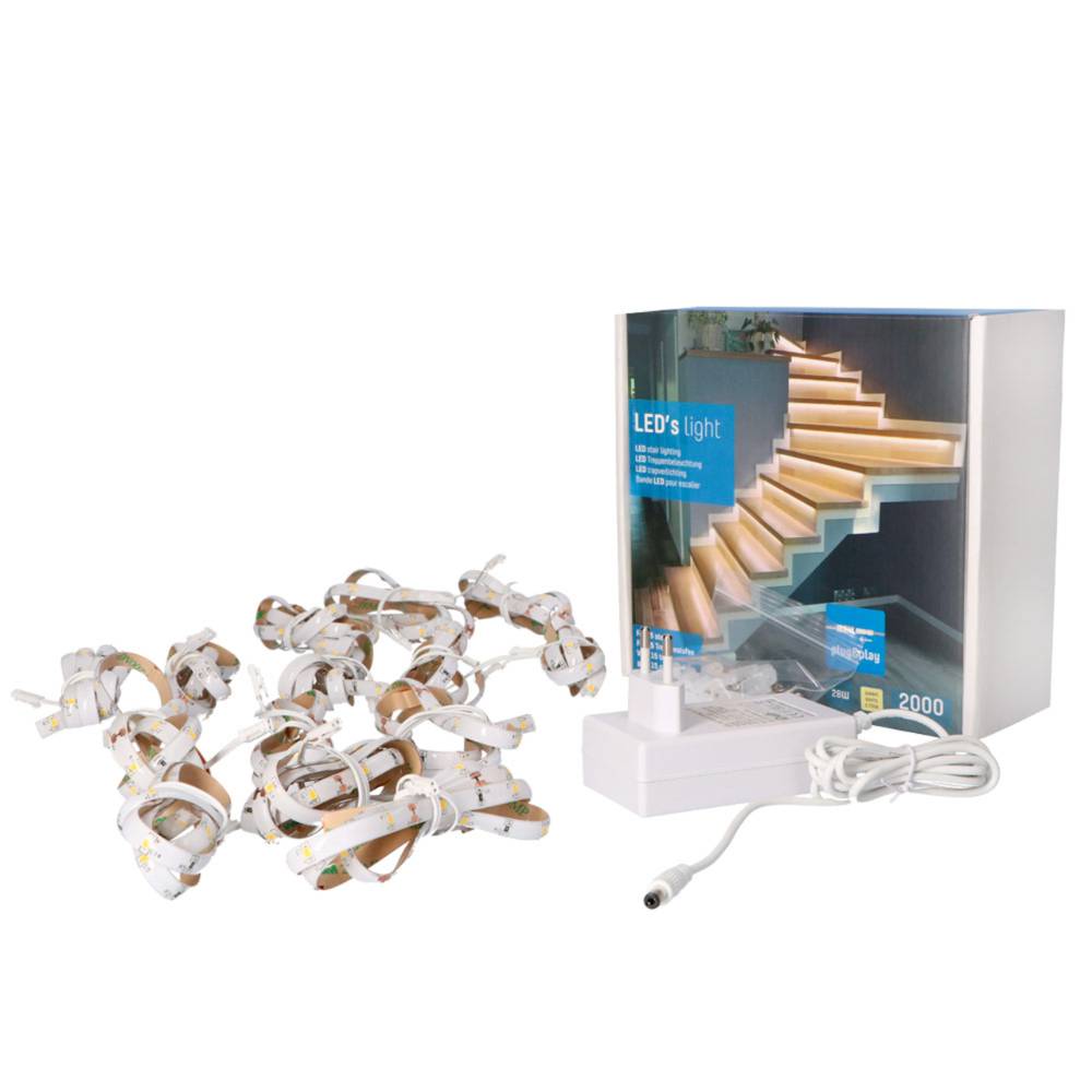 LED's Light Complete LED Trapverlichting set - 15 treden x 80 cm - Lengte aanpasbaar - Koud wit licht Trapverlichting LED.nl