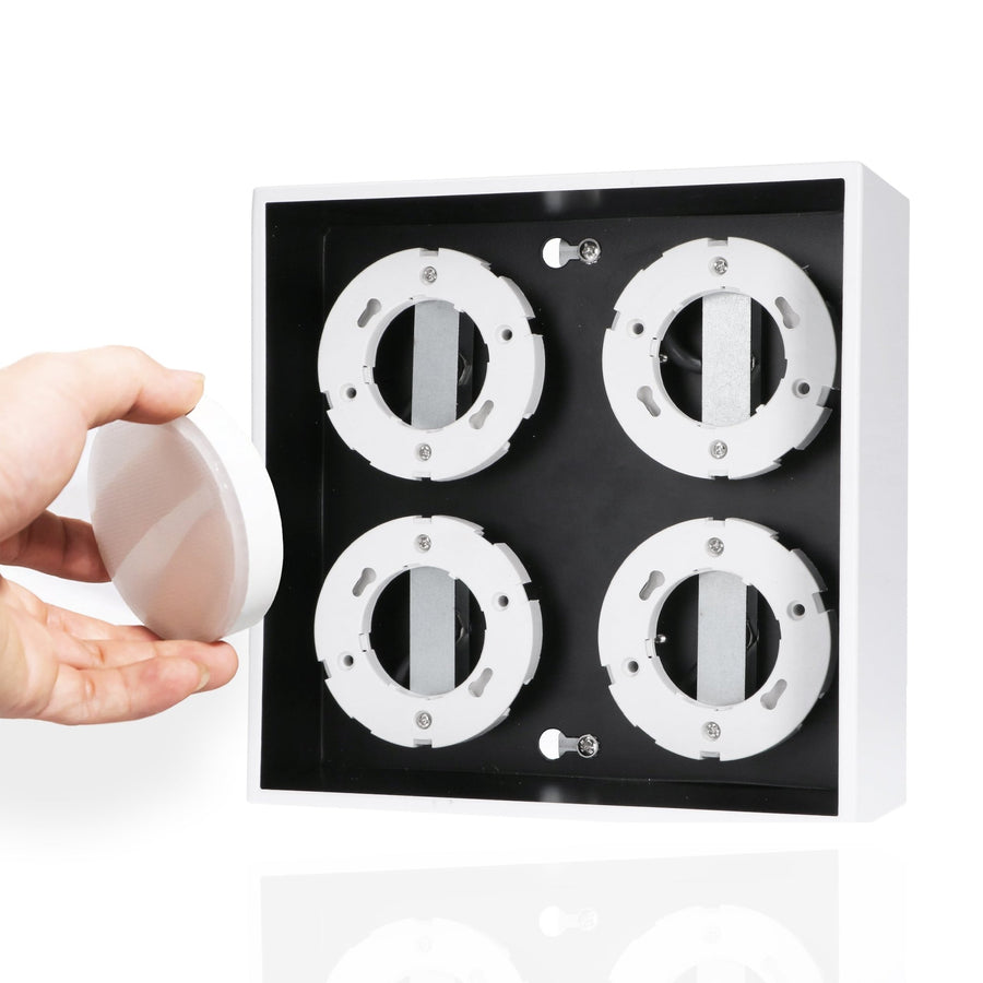 LED's Light Cube LED Plafondlamp - 4 lichtpunten - Draaibaar licht - Staal - 20 x 20 cm - Wit Plafondlampen LED.nl