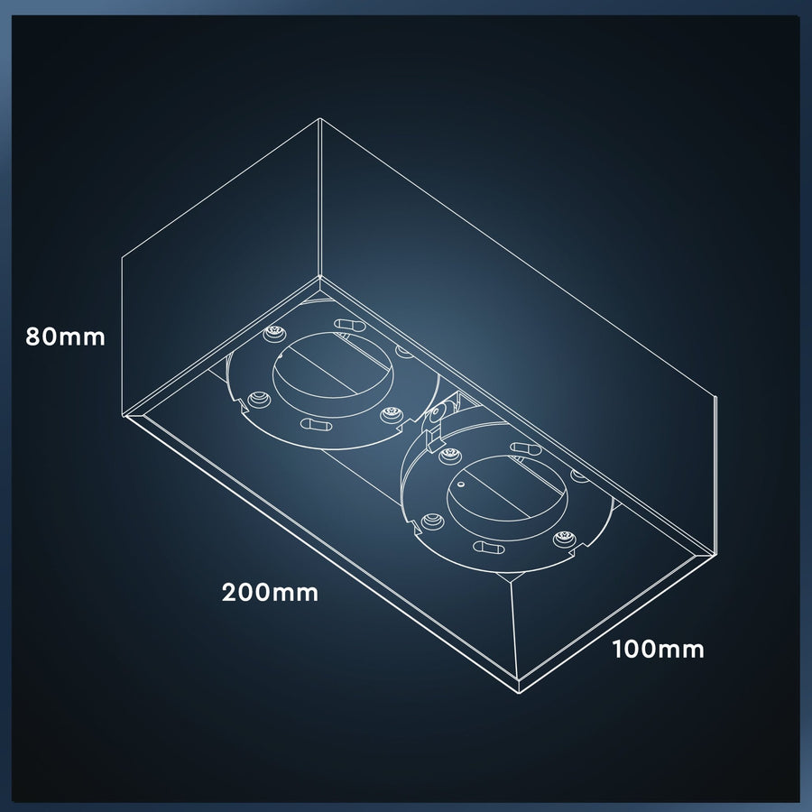 LED's Light Cube LED Plafondlamp - 2 lichtpunten - Draaibaar licht - Staal - 20 x 8 cm - Zwart Plafondlampen LED.nl