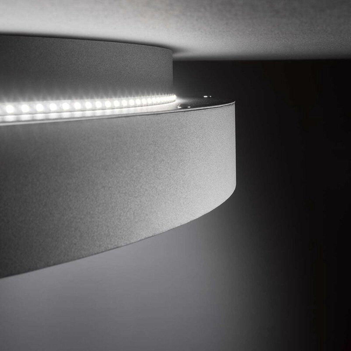Deco Plafondlamp Ø 39cm met achtergrondverlichting - Dimbaar zonder dimmer - Donkergrijs - LED.nl
