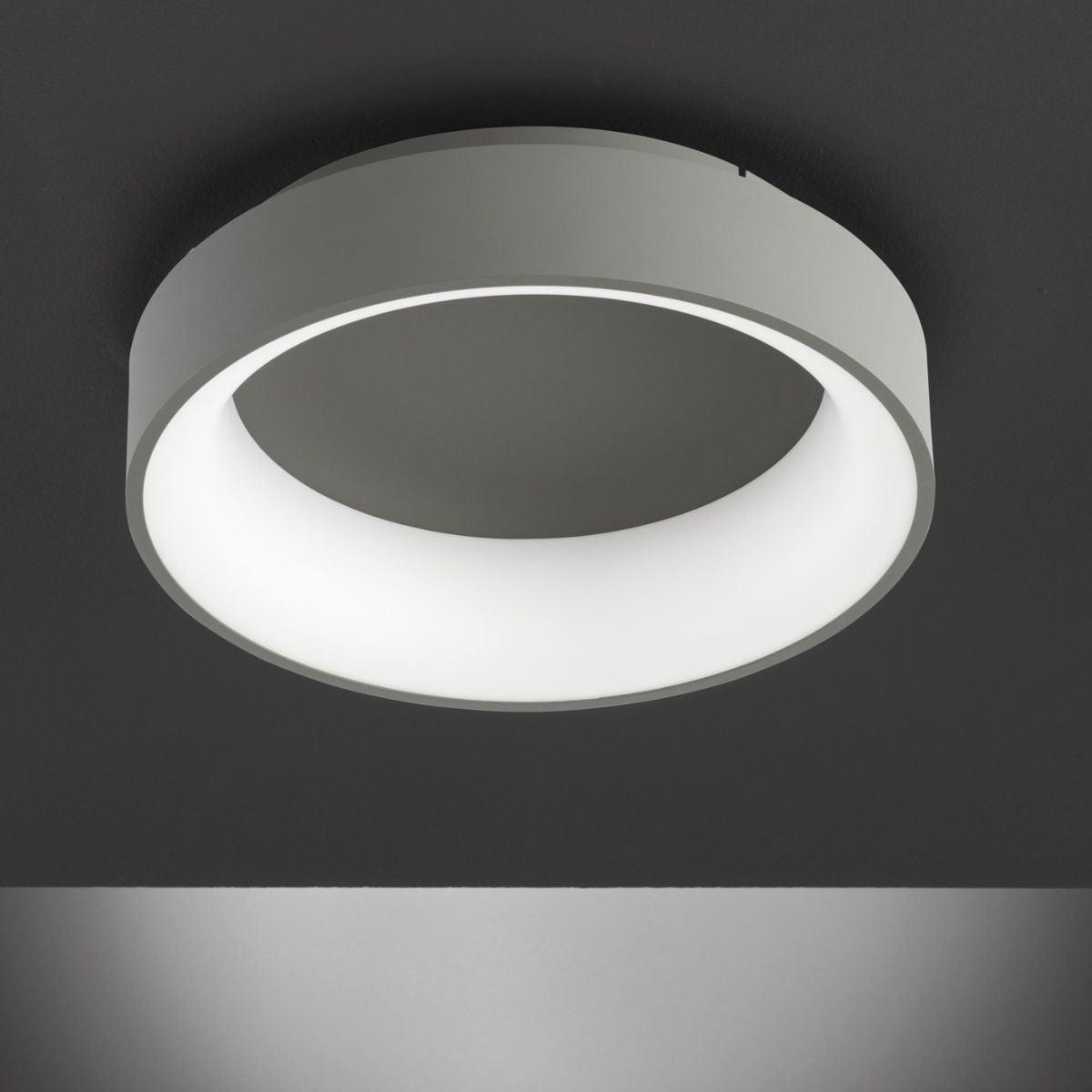 Deco Plafondlamp Ø 39cm met achtergrondverlichting - Dimbaar zonder dimmer - Donkergrijs - LED.nl